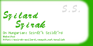 szilard szirak business card